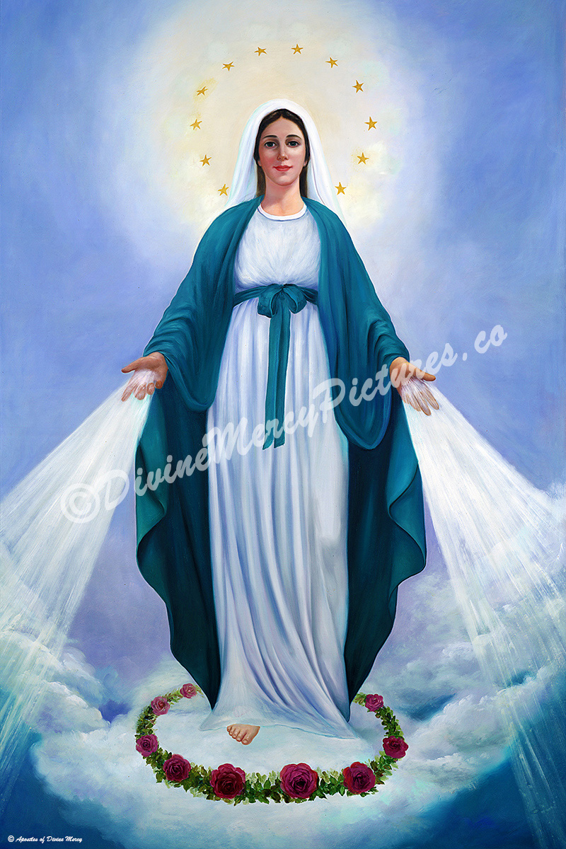 32 by 48 rolled paper our lady of divine mercy image